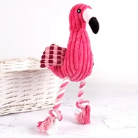 cleaning teeth squeaky interactive cartoon animal flamingo shaped cotton rope dog toy pet training products pet chew toys 1 pcs