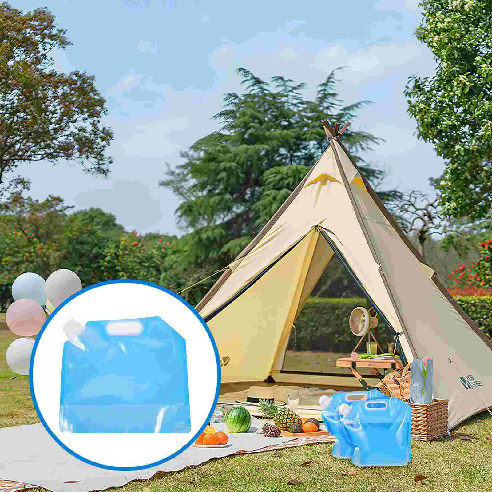 

4pcs No-Leak Water Bags Outdoor Water Bags Collapsible Drinking Water Bags Folding Water Containers (5L)