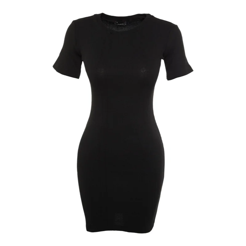 Trendyol TYZA Женские платья Повседневное простое трикотажное облегающее платье со