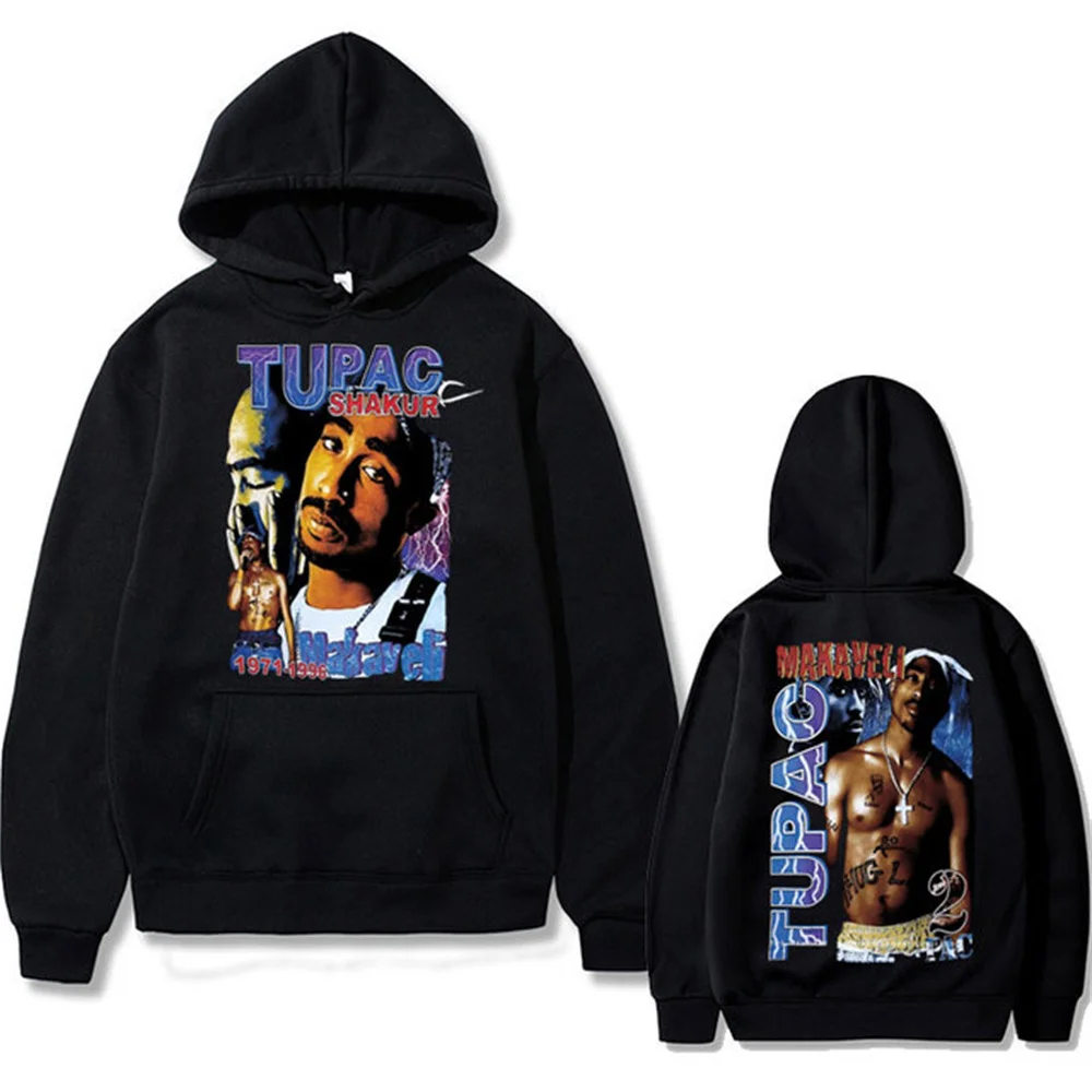 Youth Rock Rapper Tupac 2pac Hip Hop Men Women Couple Fashion Hoodies Casual Pullover Male Trend Streetwear Vintage Sweatshirts