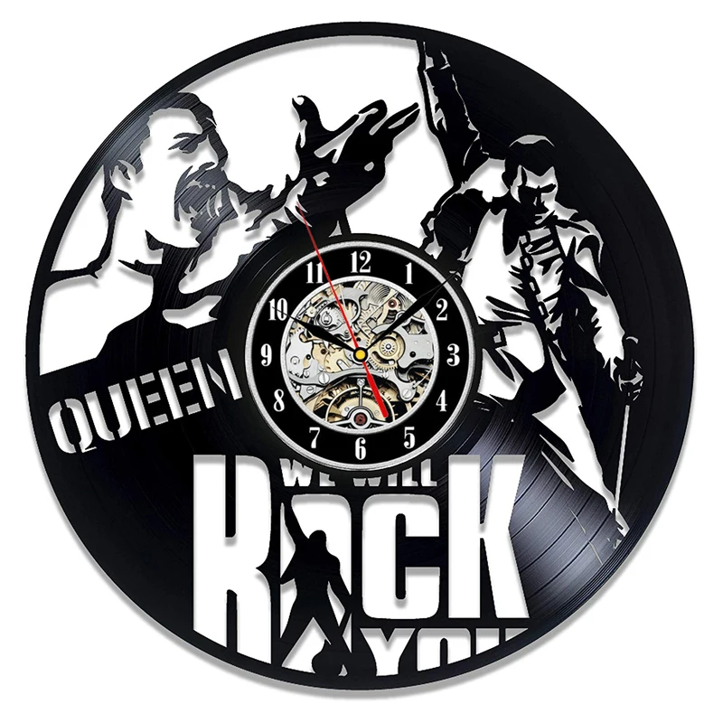 

Настенные часы с виниловой пластиной, современный дизайн, королева музыки, рок-группы, винтажные CD-часы, музыкальная тема, домашний декор, по...