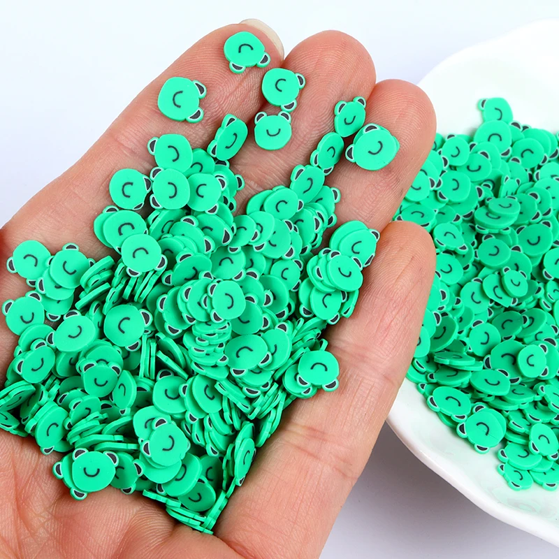 

10g Green Color Frog Polymer Clay Slices For Epoxy Resin Mold Filling DIY Crafts Crystal Mud Particles Animal Clays Slime Filler