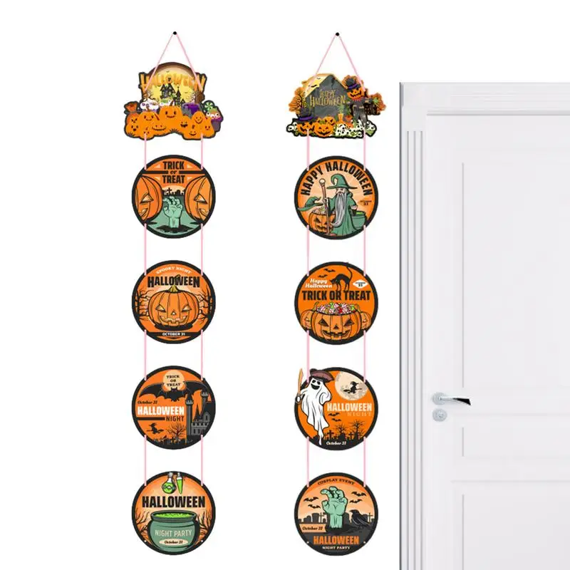 

Halloween Banner Hung Decorations Pumpkin Dwarf Ghost Hung Flags Sign Tapestry Halloween Party Supplies For Entrance Door