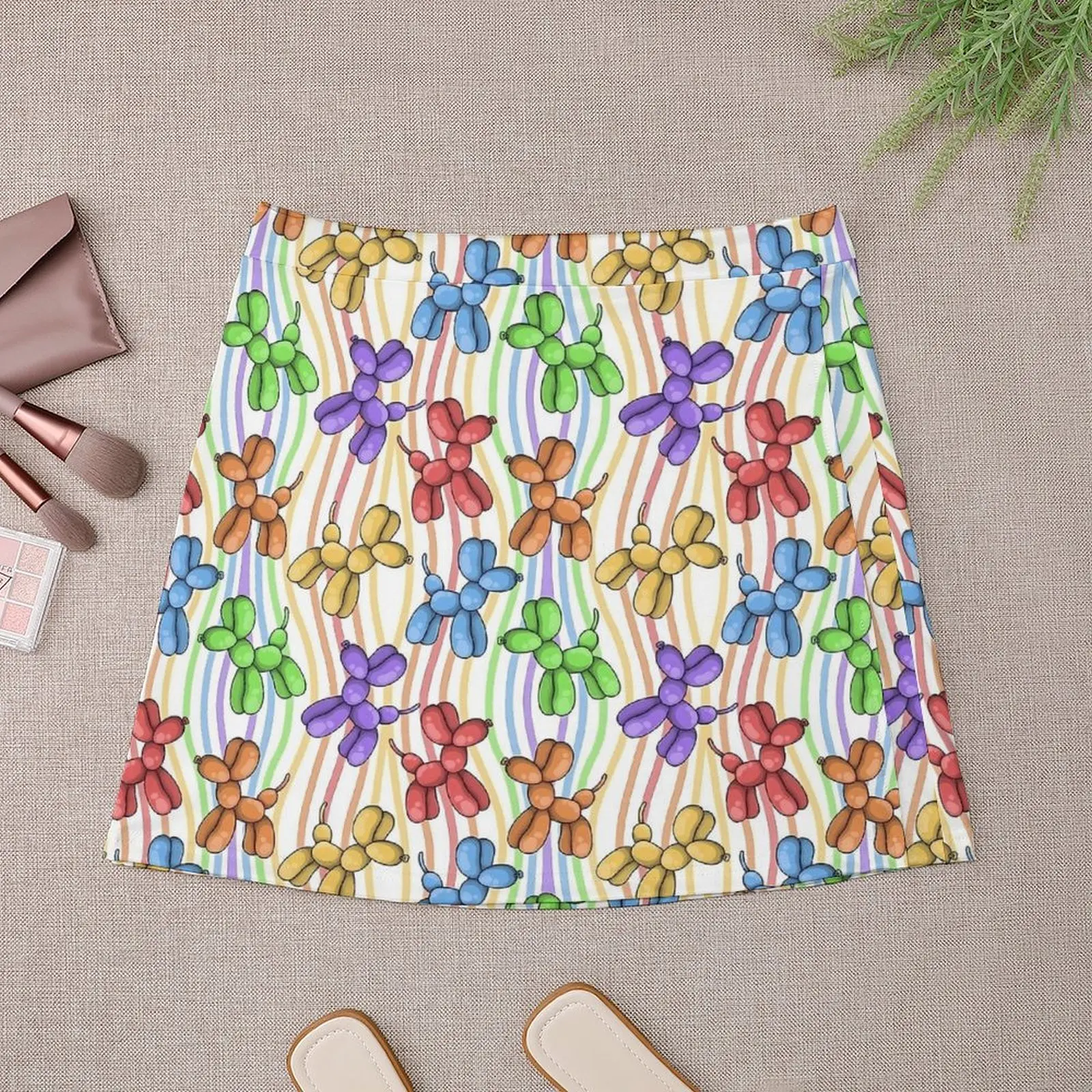 Радужная юбка для собак из воздушных шаров женская с воздушными шарами и