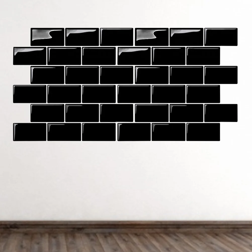 

3D Brick Wall Stickers Decor Home Black Brick Wall Panels Trendy Home Decor Three-dimensional PE Wallpaper