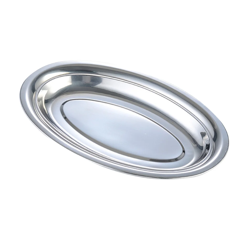 

Serving Tray Oval Platesplate Platterdinner Metal Presentation Vermicelli Dish Kitchen Steak Ceramic Pan Set