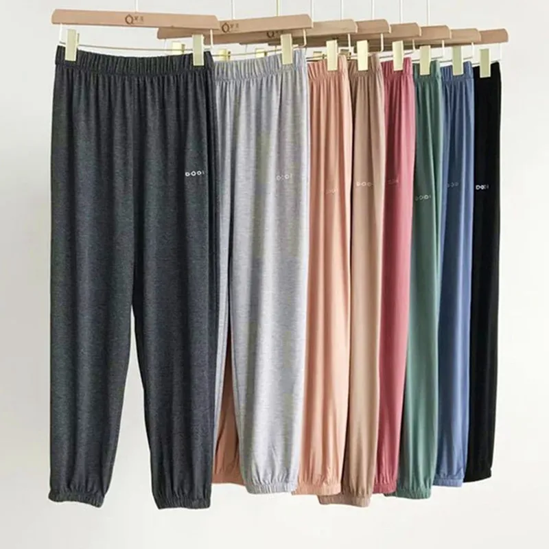 New Women Pantalones Spring Summer Modal Printed Letter House Pants Korean Casual Pajamas Pant Ladie's Sleepwear Trousers