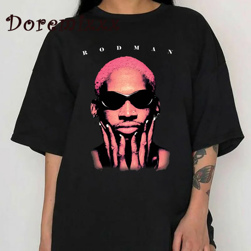 Summer Dennis Rodman T-Shirt Men Women T-shirt Funny Graphic Oversized T Shirt Cotton O-Neck Tee Hip Hop High Street Tops Male