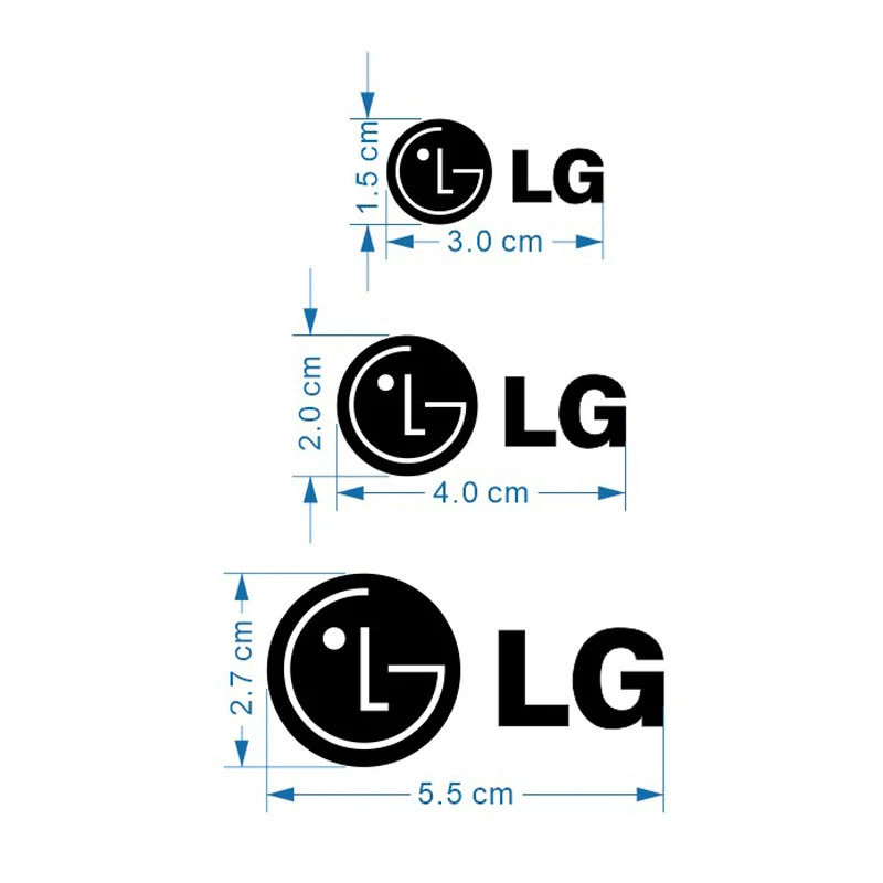 LG Металлический наклейка Стиральная машина Холодильник Монитор Логотип Мобильный телефон Электроприборы Вкл.