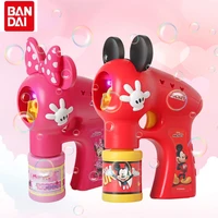 bandai disney 2022 new mickey and minnie electric bubble machine cartoon cute childrens toys handheld toys bubble machine