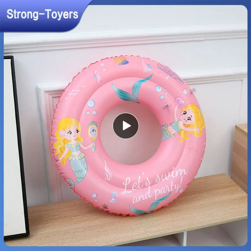 

High-quality Cartoon Thickened Inflatable Good Airtightness Convenient Unique Air Outlet Filling Children Swimming Rings Safe