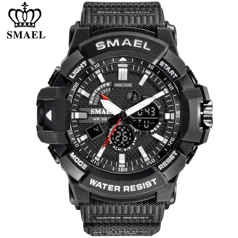 

Часы SMAEL мужские наручные цифровые, спортивные армейские, в стиле милитари, аналоговые кварцевые