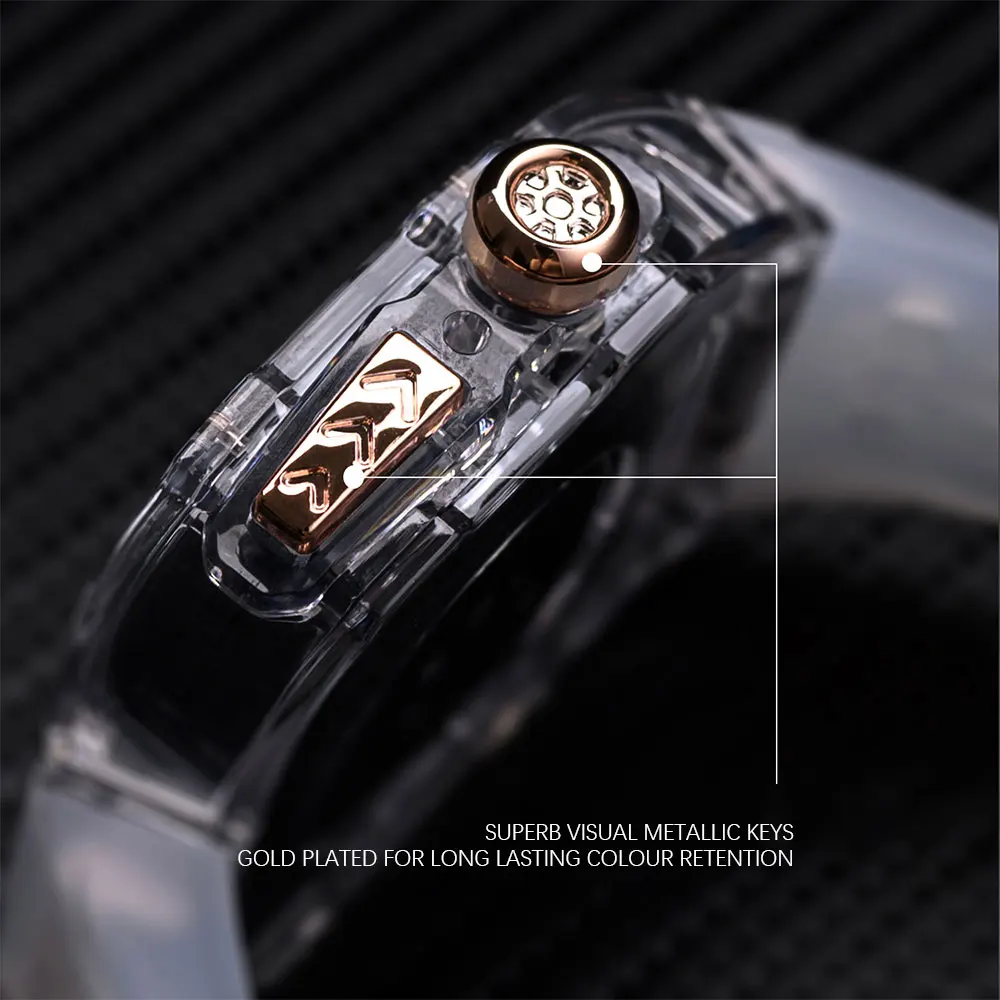 Luxury Glacier Modification Kit For Apple Watch Band Ultra 49mm Transparent Case For iWatch 8 7 6 5 4 SE 45mm 44mm Rubber Strap