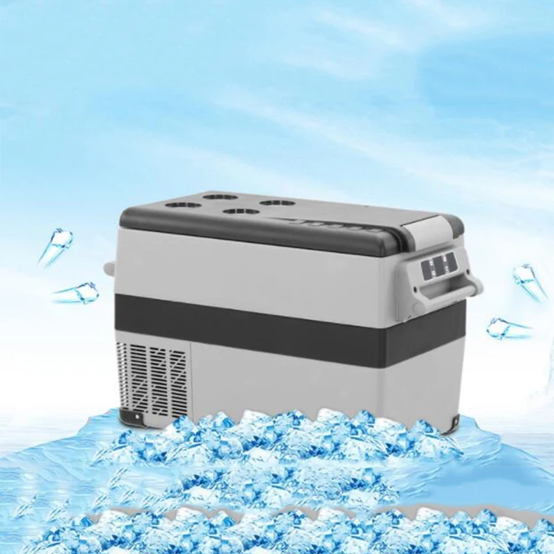 

45L 60W Mini Fridge Home Car Dual-use Portable Small Compressor Refrigeration Portable Freezer Refrigerated Partition 12/24/220V