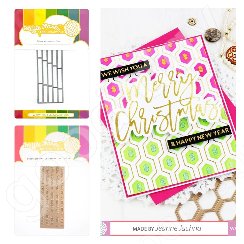 

New Subsentiments Christmas Metal Cutting Dies Hot Foil Scrapbook Diary Decoration Embossing Template Diy Greeting Card Handmade