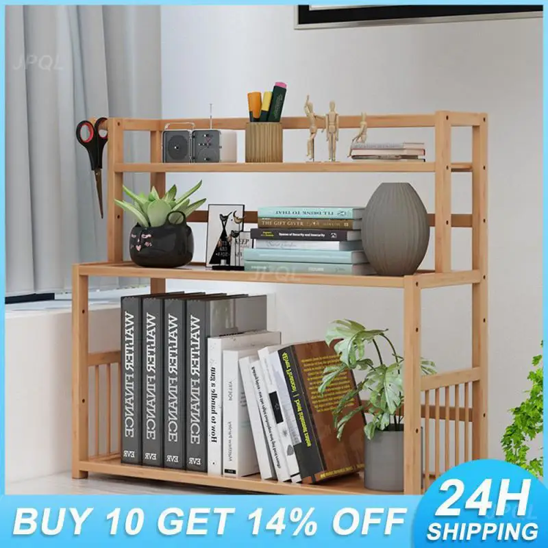 

Home Office Shelf Bamboo Dormitory Storage Student Bookshelf Convenient Simple Storage Rack Multilayered Bookcase