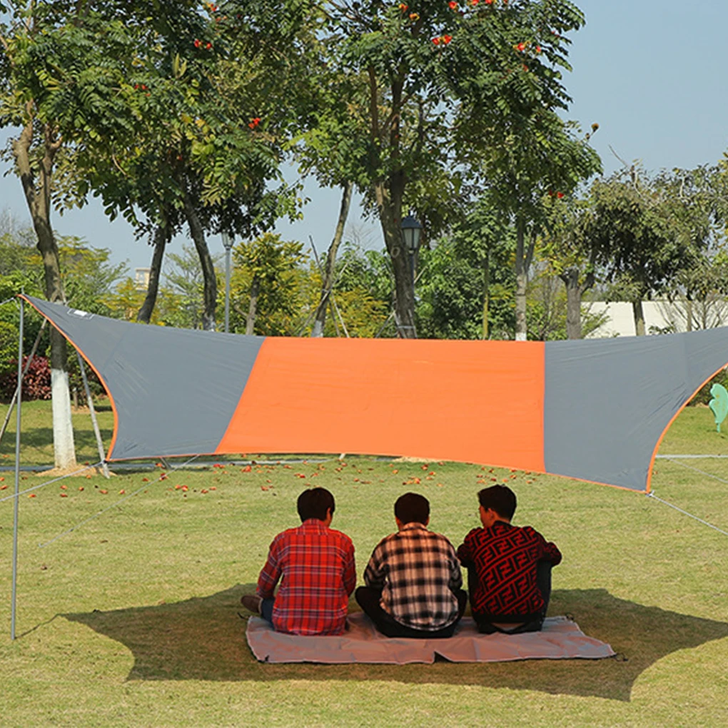 

Awning Tent Support Pole Rope Waterproof Tents Folding Sunshelter Easy Storage Canopy Camping Beach Picnic Orange