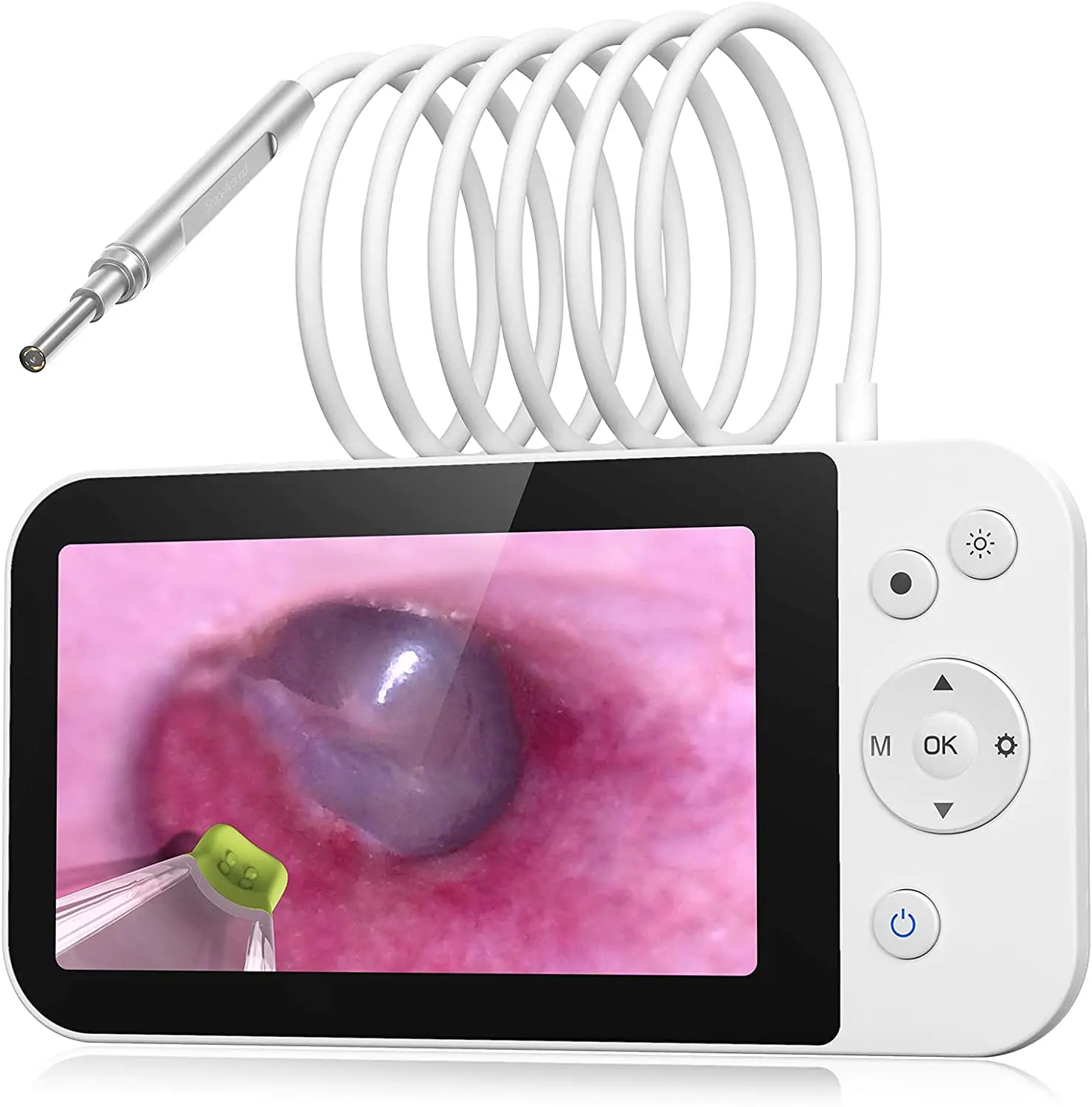 

Отоскоп для ушей с камерой 3,9 мм, 5 "IPS-экран, цифровой отоскоп с инструментом для чистки ушей, 5,0 МП, HD фотоочиститель для детей и взрослых