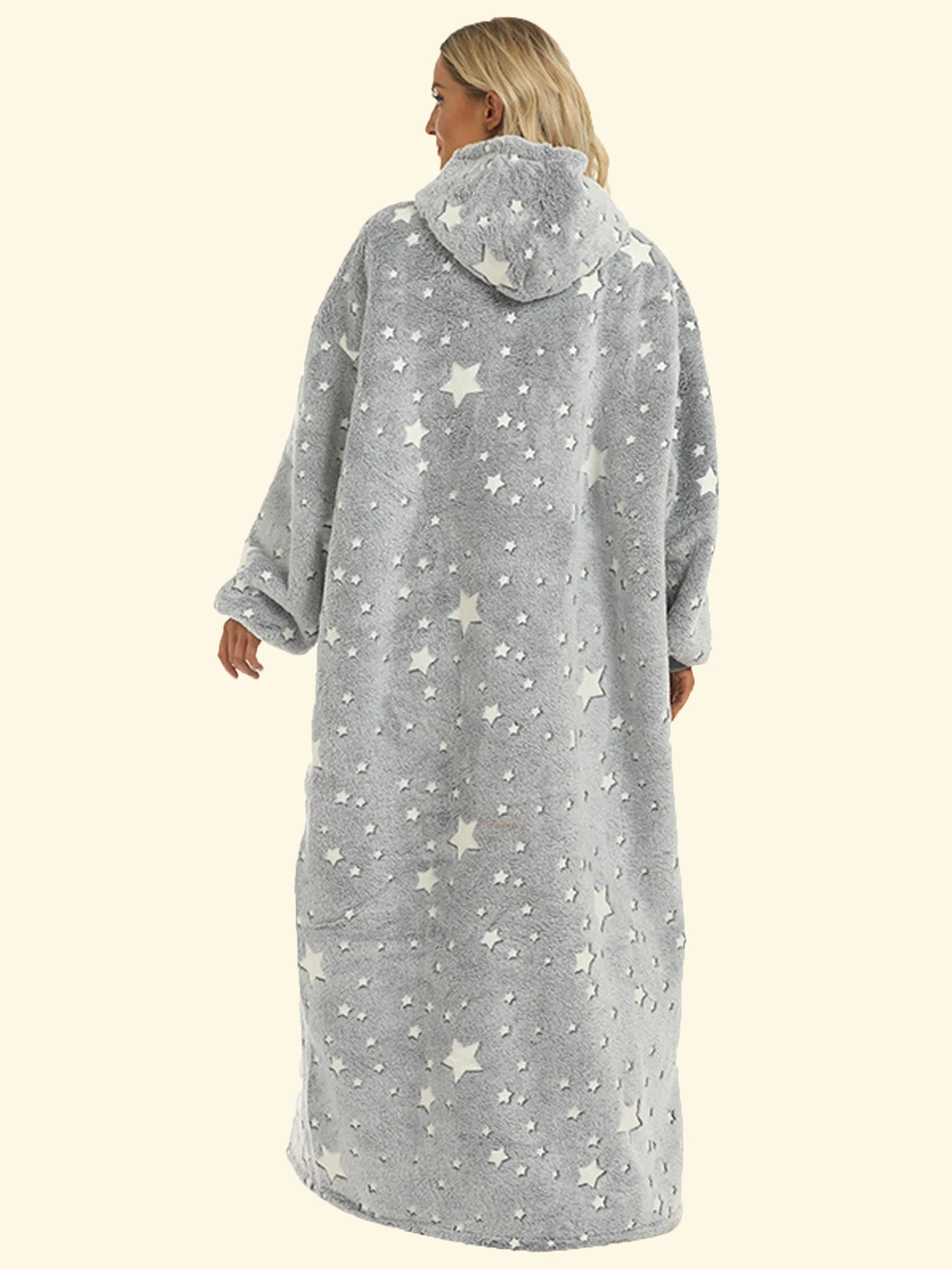 2024 пушистое свободное зимнее светящееся в темноте серое одеяло с пентаграммой и