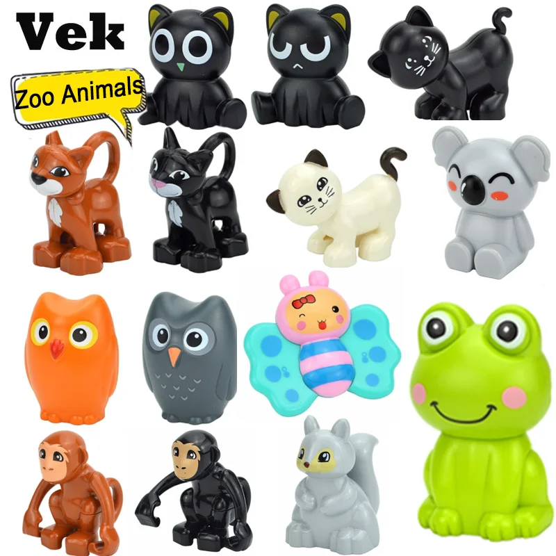 Разные стили большой размер строительные блоки искусственные фигурки кошки Сова