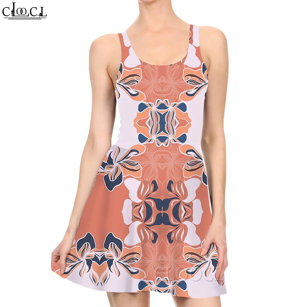 

Женское платье CLOOCL, винтажное мини-платье с цветочным узором и 3D принтом, модные женские платья без рукавов до колена, повседневный стиль