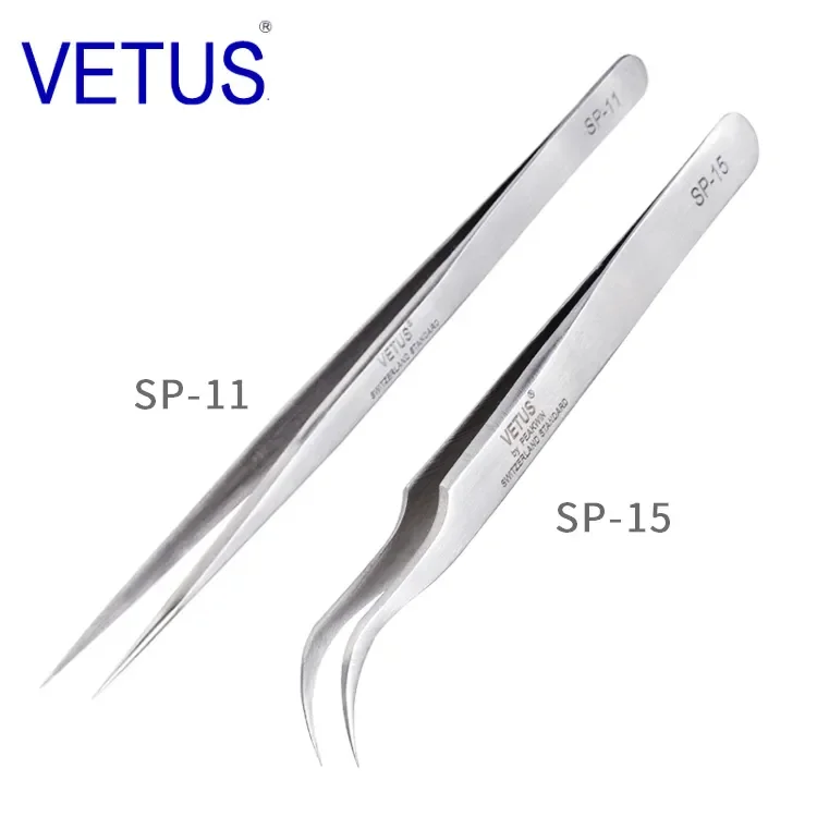 

VETUS 1Piece SP-11 SP-15 Anti-static Stainless Steel Tweezers Set For Electronic Cell Phone Repair Tools Kit