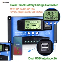 pwm mppt solar charge controller 100a 60a 50a 40a 30a solar pv panel power regulator auto 12v24v dual usb lcd load discharger