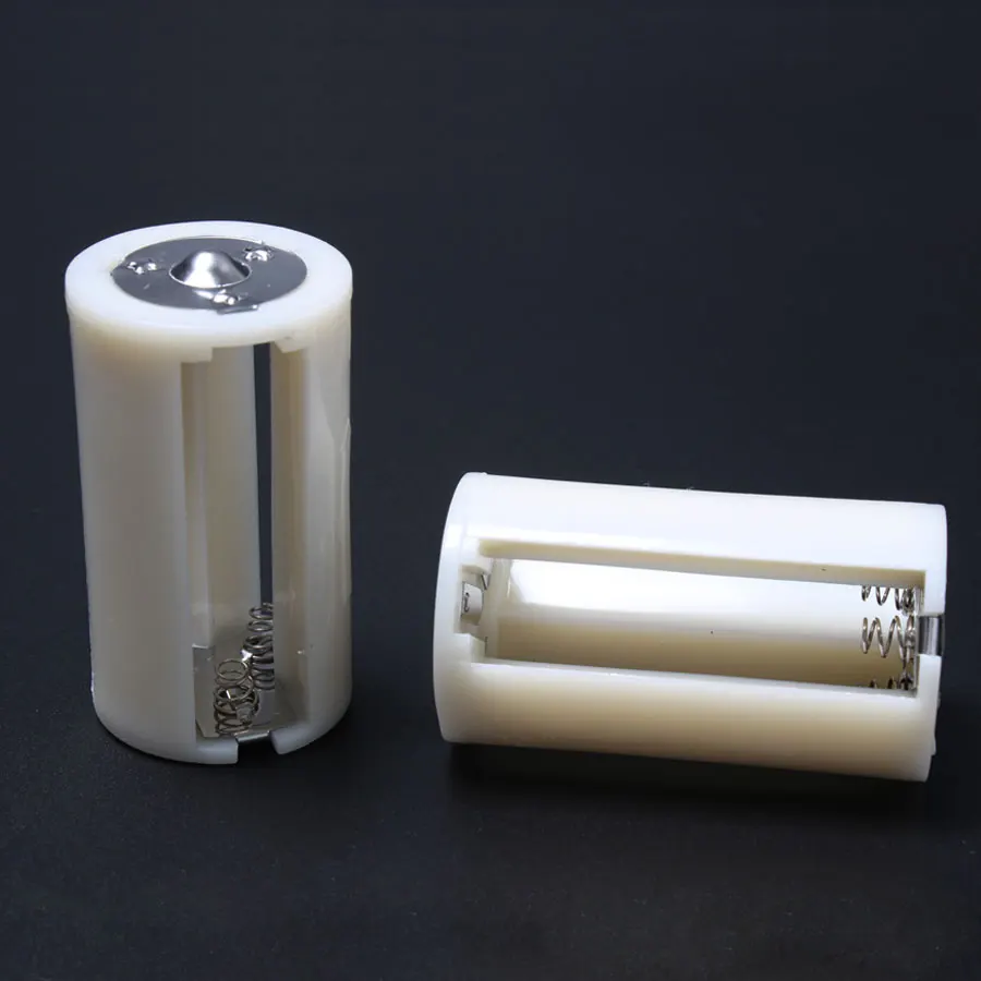 

100PCS/lot 3 x AA To D Size Type White Large Plastic 1.5V Parallel Conversion Tube Adapter Case Holder Plastic Case