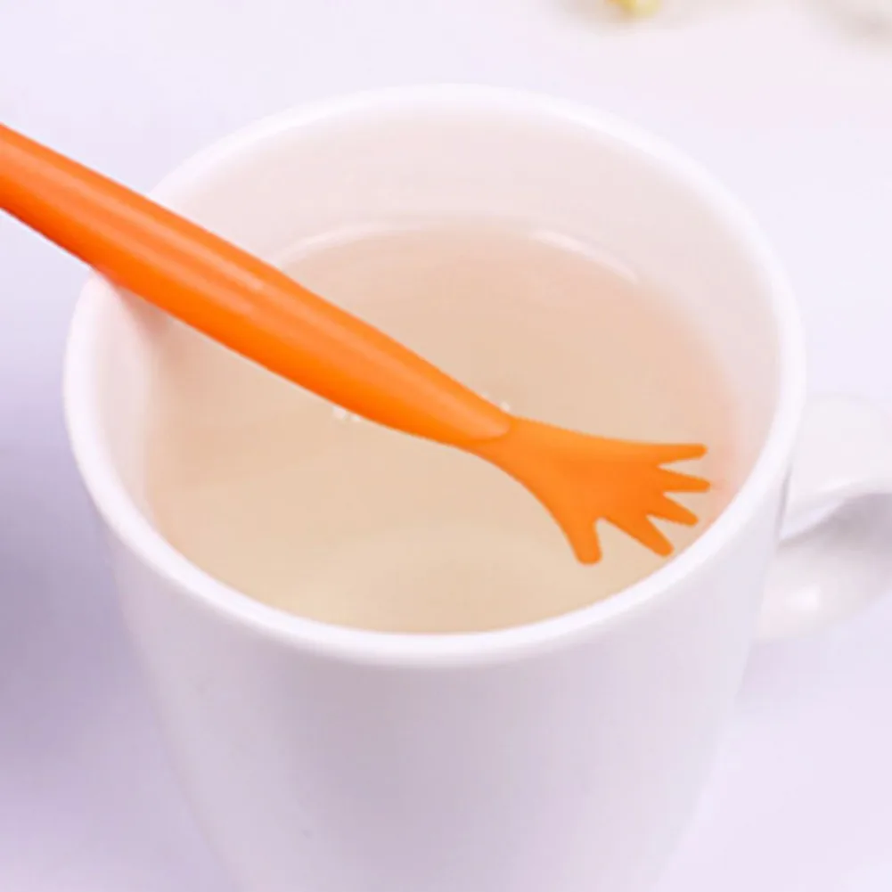 5 шт. разноцветные пластиковые палочки для коктейлей в форме ладони