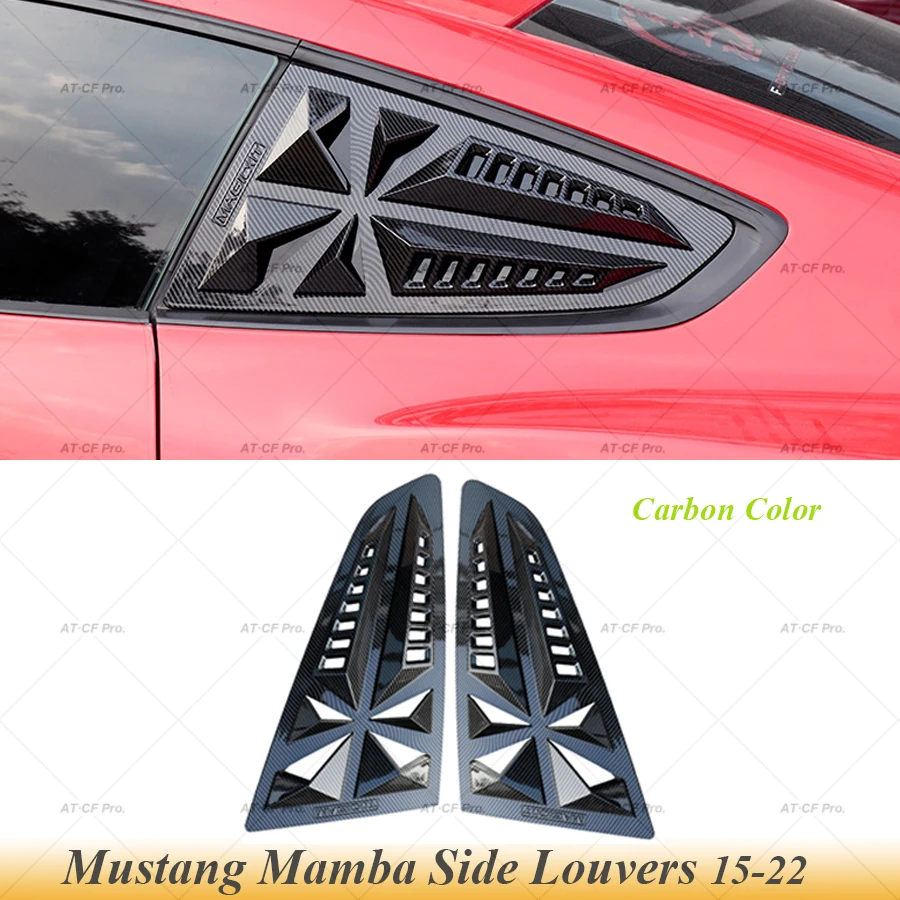 Mamba-persiana de ABS para ventana trasera, color negro brillante/mate/carbón, cubierta de Panel para Mustang 2015-2022, estilo Mamba