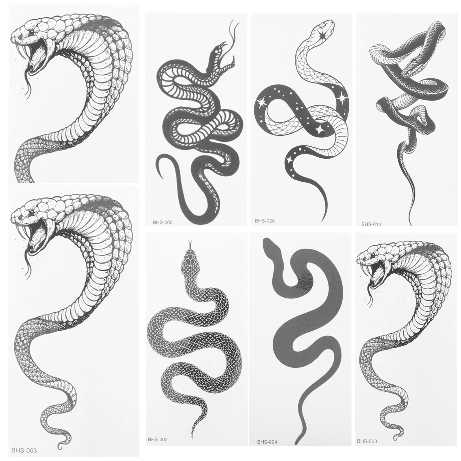 

12 Pcs Look Real Tattoos Temporary Adult Dark Women Personalized Paper Snake Realistic Wolf