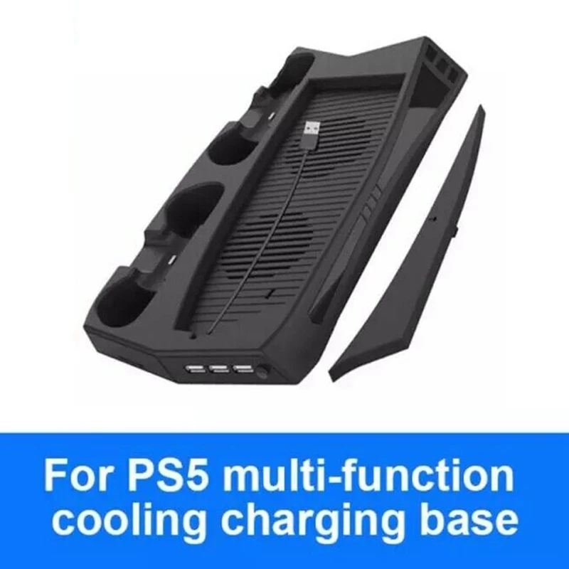 

Для PS5 Подставка для зарядки с охлаждающим вентилятором, двойной контроллер, зарядное устройство, консоль, зарядная станция, охладитель для ...