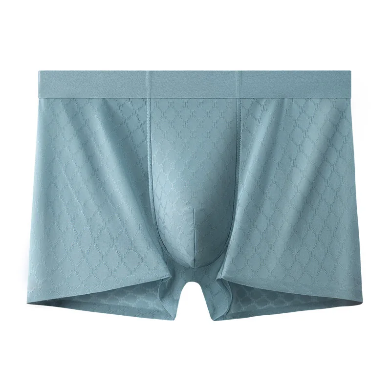 2PCS Men's Underwear Ice Silk Summer Thin Sports Gym Antibacterial Shorts Fashion Hot Design Male Boxers