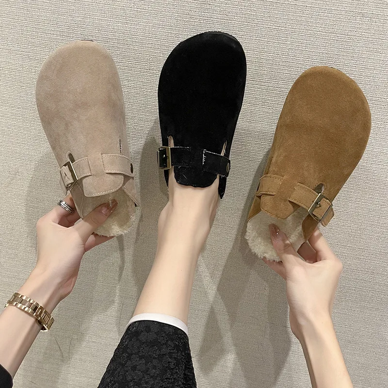 

Туфли женские зимние на плоской подошве, из ПУ кожи