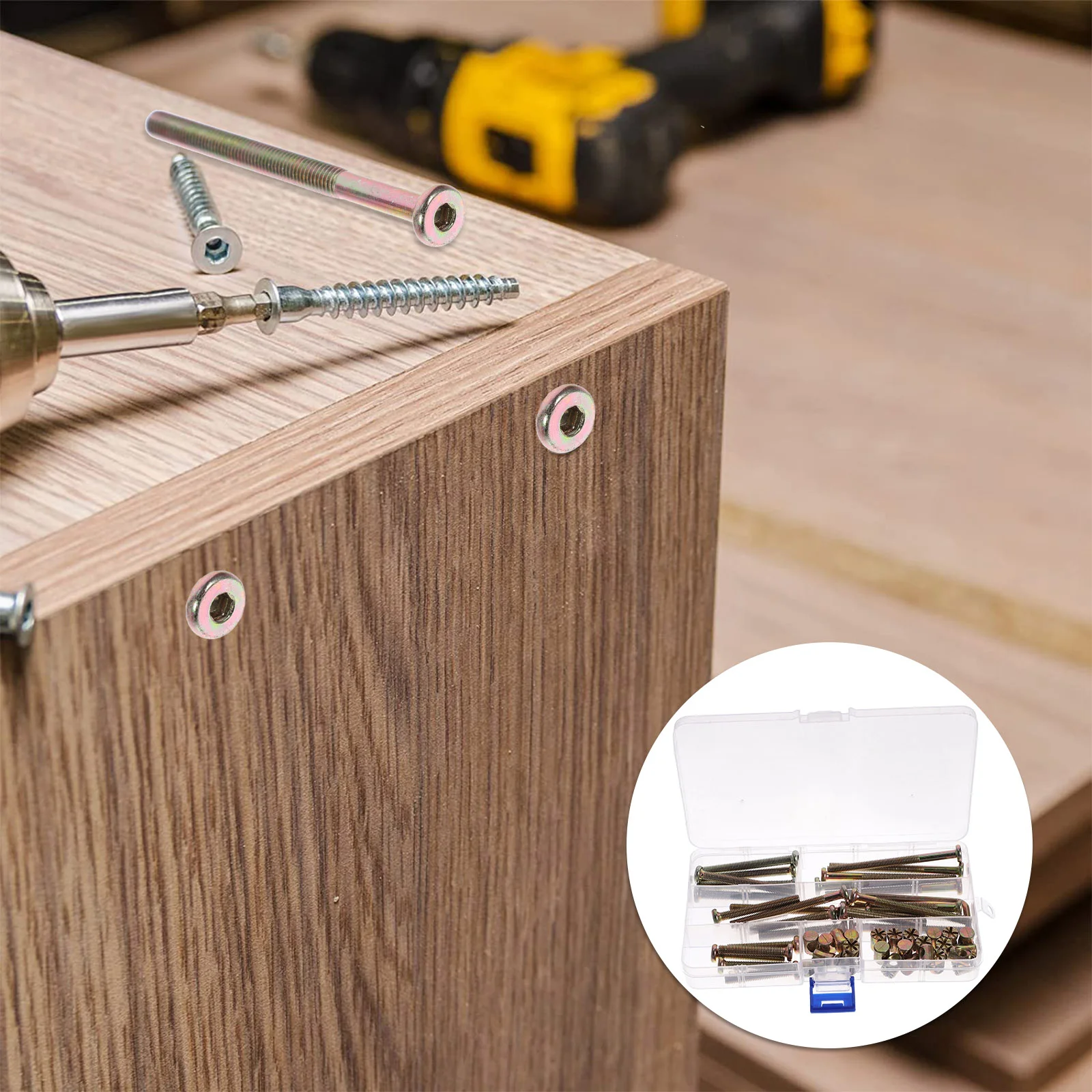 

51 Pcs Hexagon Socket Head Screw Bolts Assortment Kit Wood Furniture Repair Crib Barrel Nut Copper Alloys Conversion Wrench