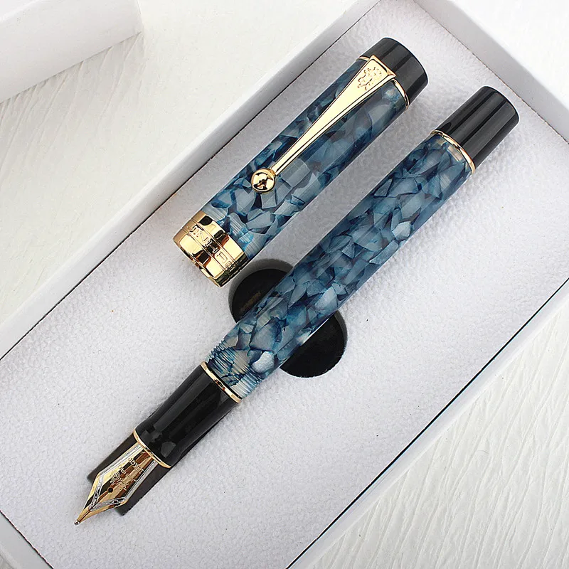 

Jinhao 100 Resin Fountain PenColorful Acrylic Golden Clip Fine Nib F/0.5mm Writing School Stationery Gift Office Supplies