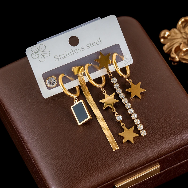 GANEMLY из нержавеющей стали 316L металлические круглые серьги с цветком набор для