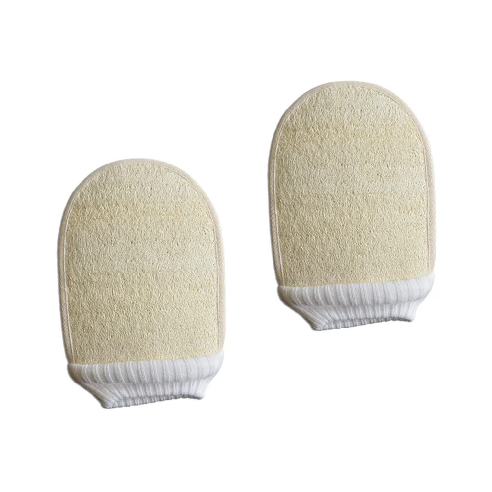 

2Pcs Loofah Bathing Gloves Exfoliating Massage Gloves Fingerless Gloves Sponge Scrubber