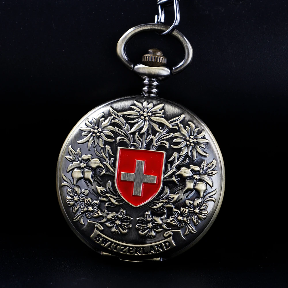 Classic Cross Badge Mechanical Pocket Watch High Quality Unisex Necklace Timing Pendant Mens and Women's Pocket Watch Renoj
