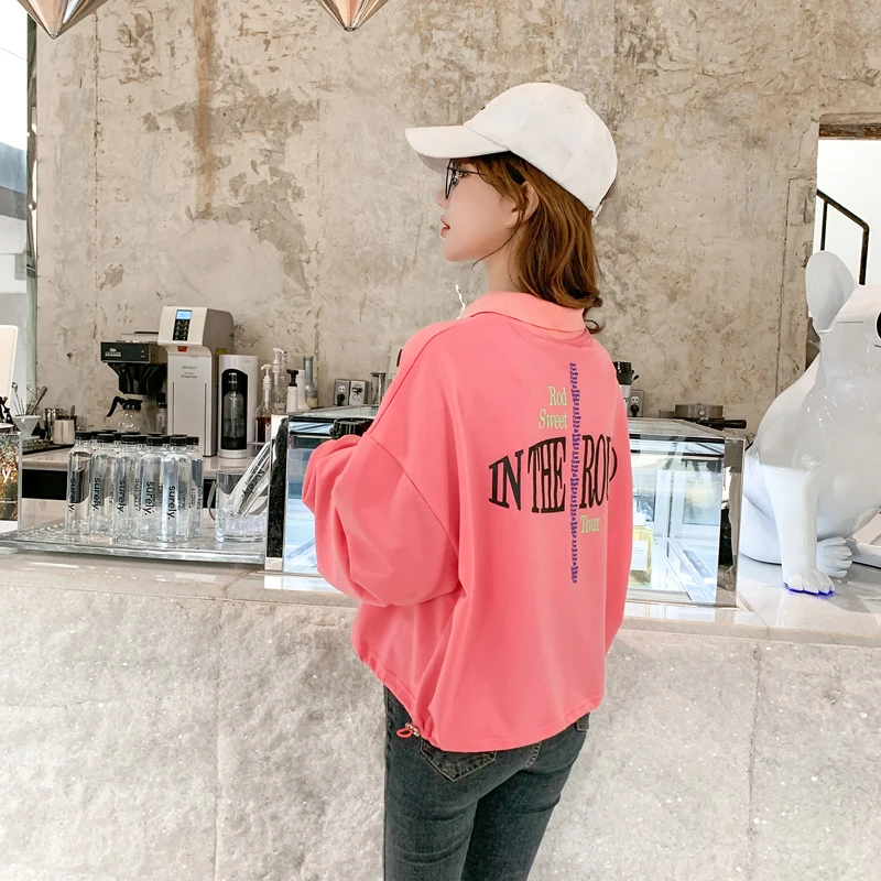 Осень 2021 женские толстовки большого размера модные укороченные топы с надписью