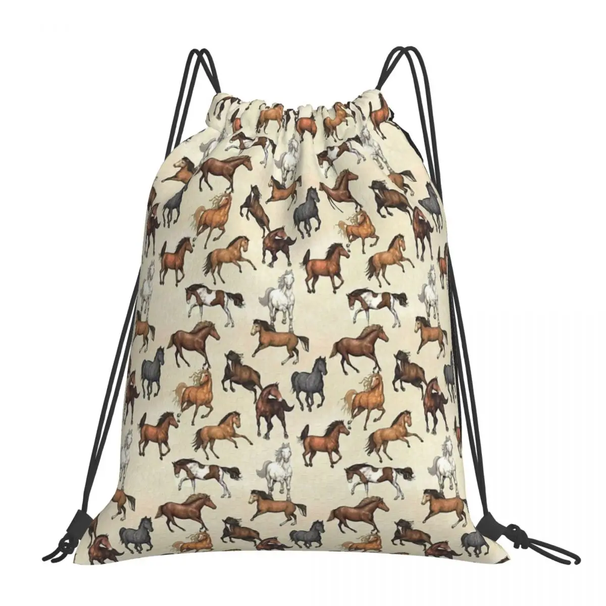 

Sunset Horse Pattern Backpacks Fashion Portable Drawstring Bag Drawstring Bundle Pocket Shoes Bag Book Bags For Man Woman School