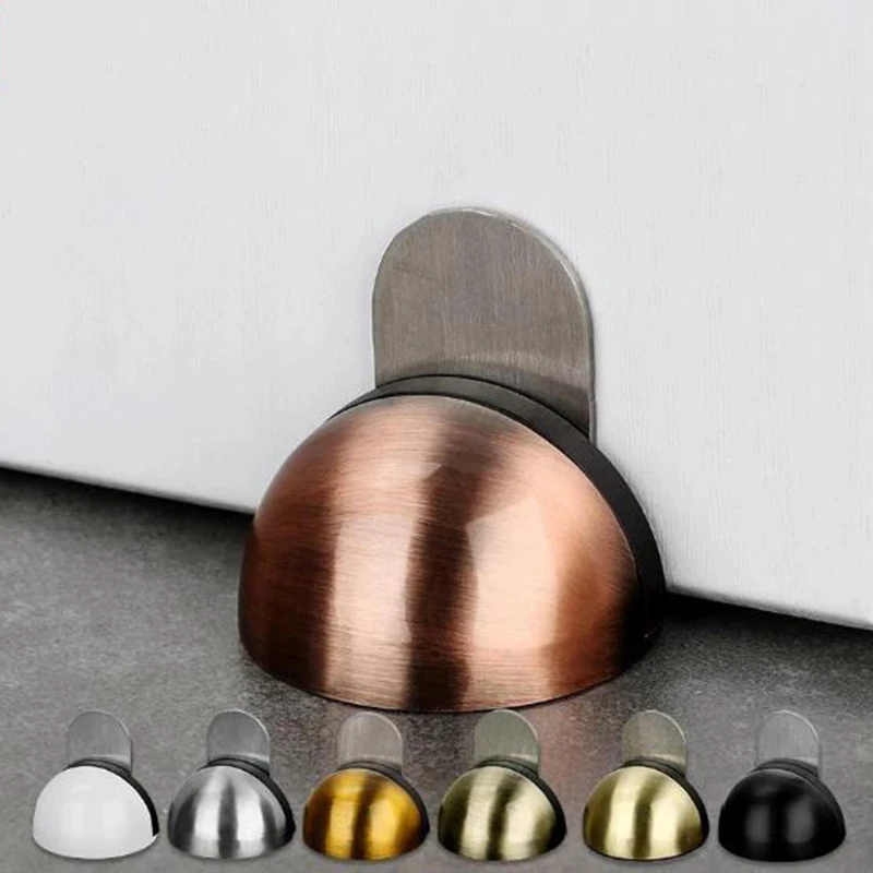

Door Stop Screw-Fix or Stick-on Skirting Rubber Buffer Stopper Floor Mounted Nail-free Door Stops 1PCS