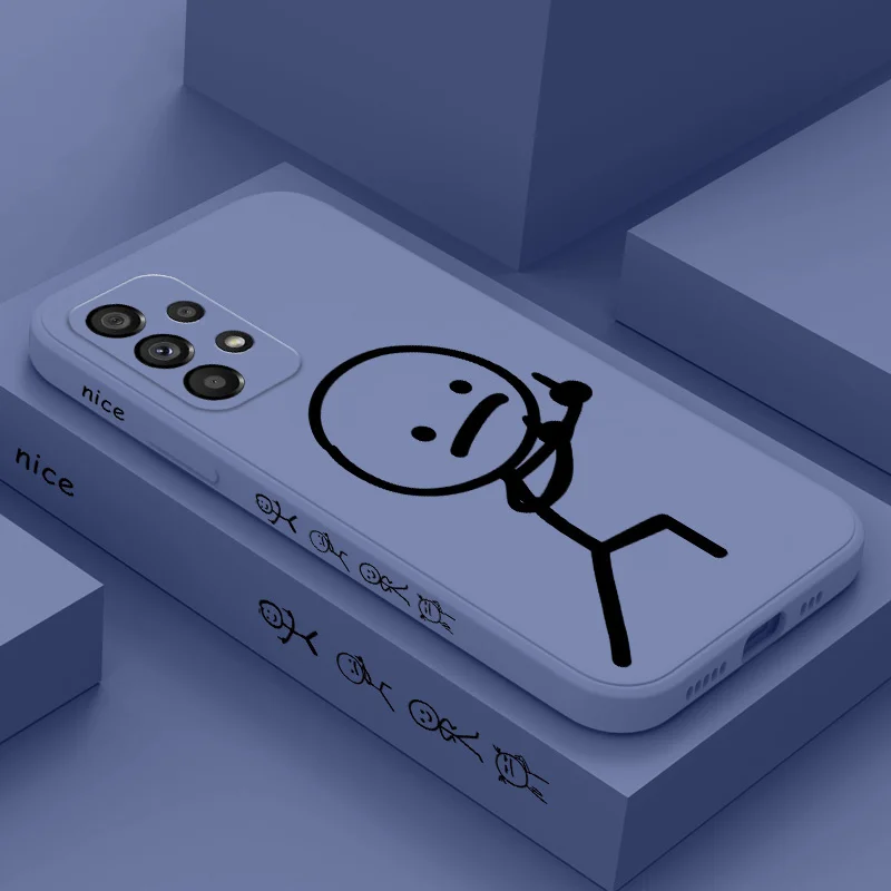 Line Man Phone Case For Samsung A54 A34 A24 A14 A73 A53 A33 A23 A13 A03 A03S A04 A04S A72 A52 A52S A32 A22 A12 A71 A51 4G 5G