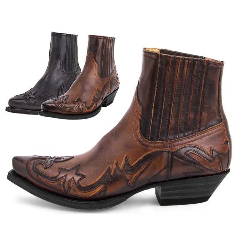 

Shoes & boots Hand-polished Martin shoes men's Western cowboy boots Unisex men's and women's leather parts S.