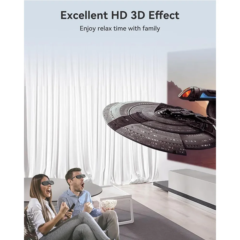 1pc 3D Glasses Black Active Shutter for Epson Projector TDG-BT500A TDG-BT400A TY-ER3D5MA Rechargeable 40Hours Working Time