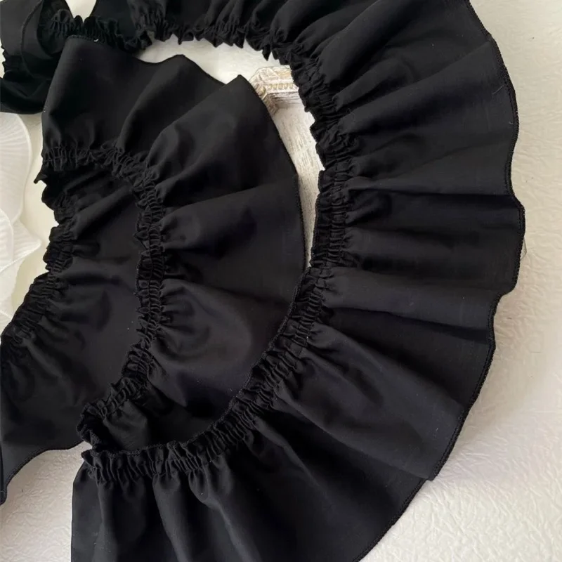 Хлопковая плиссированная оборка гипюр с вышивкой кружевная ткань 3D лента юбки