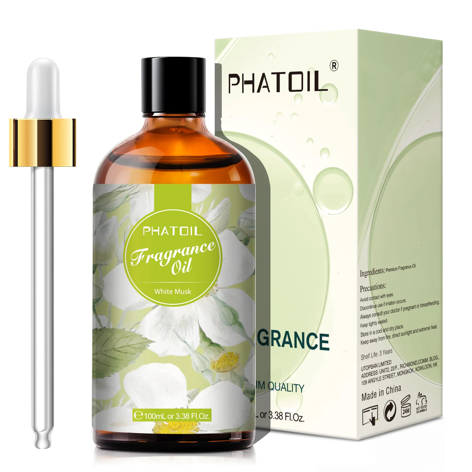 Белое Мускусное ароматическое масло Phatoil 100 мл, свежая льняная жвачка, морской бриз, Парма фиолетовая, японская Магнолия, кофе, эфирные масла