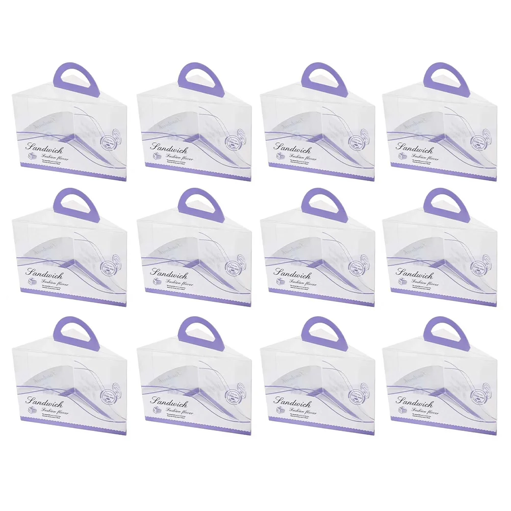 

12 шт. ручной пластиковый треугольный прозрачный ящик держатель коробка переноска чехол для искусственного десерта