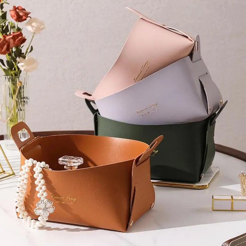 

Entrance Storage Basket| Foldable| Home Container Box for Makeup, Keys, Snacks, USB Cables, Remote Controls ect