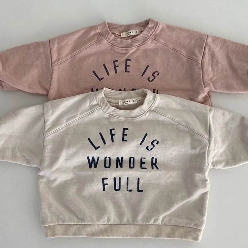 

Новые осенние детские толстовки MILANCEL, толстовка с длинным рукавом и надписью для младенцев, одежда для малышей